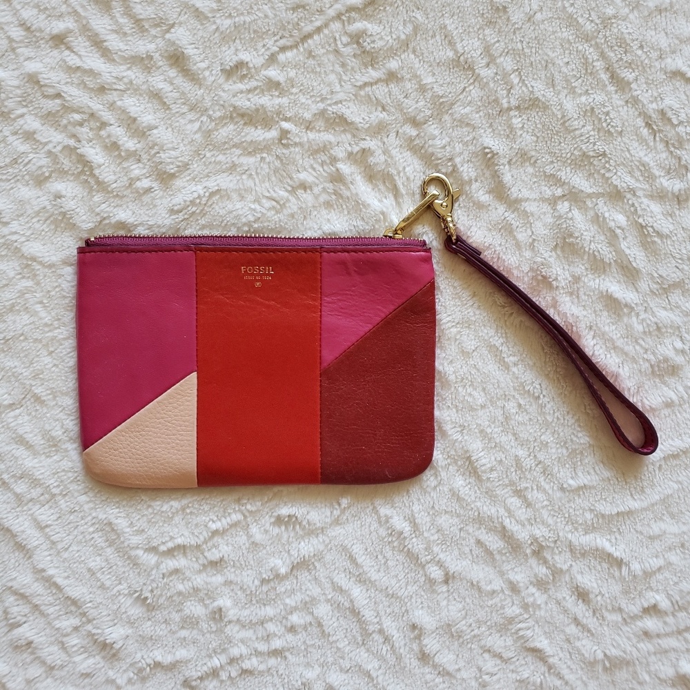 NWT Fossil Patchwork Clutch Wristlet Wallet